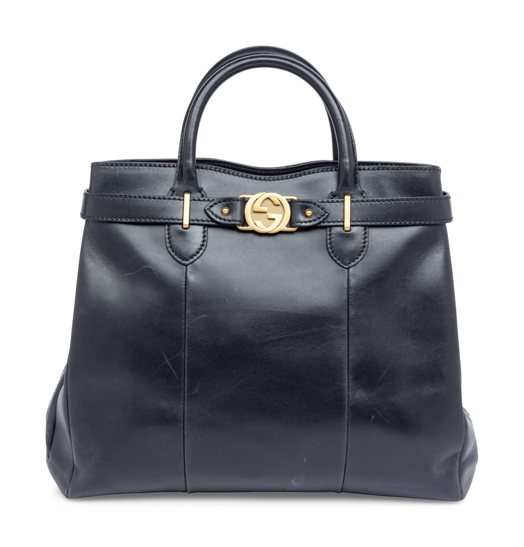 Gucci, Black Leather Tote