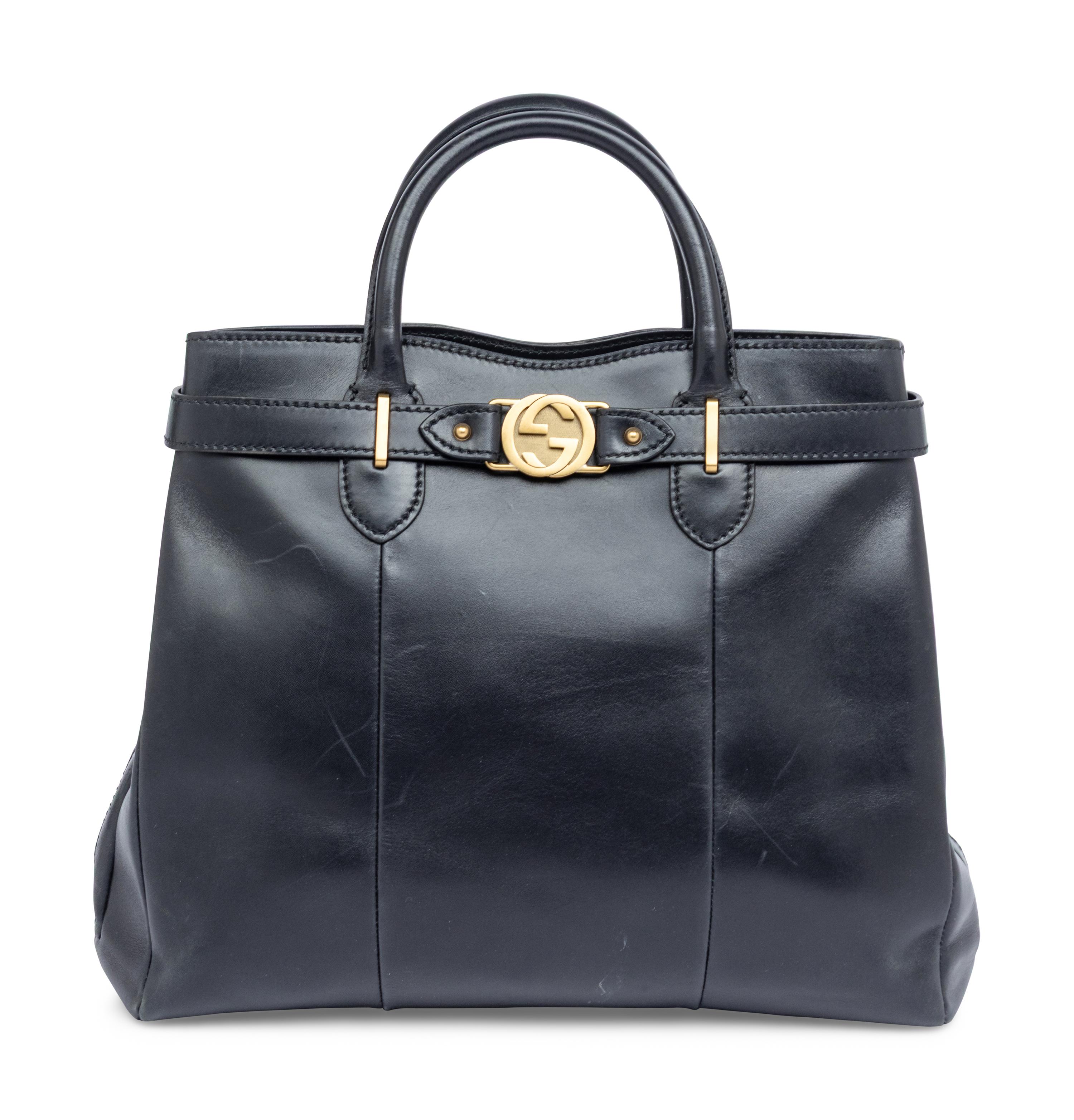 Gucci, Black Leather Tote