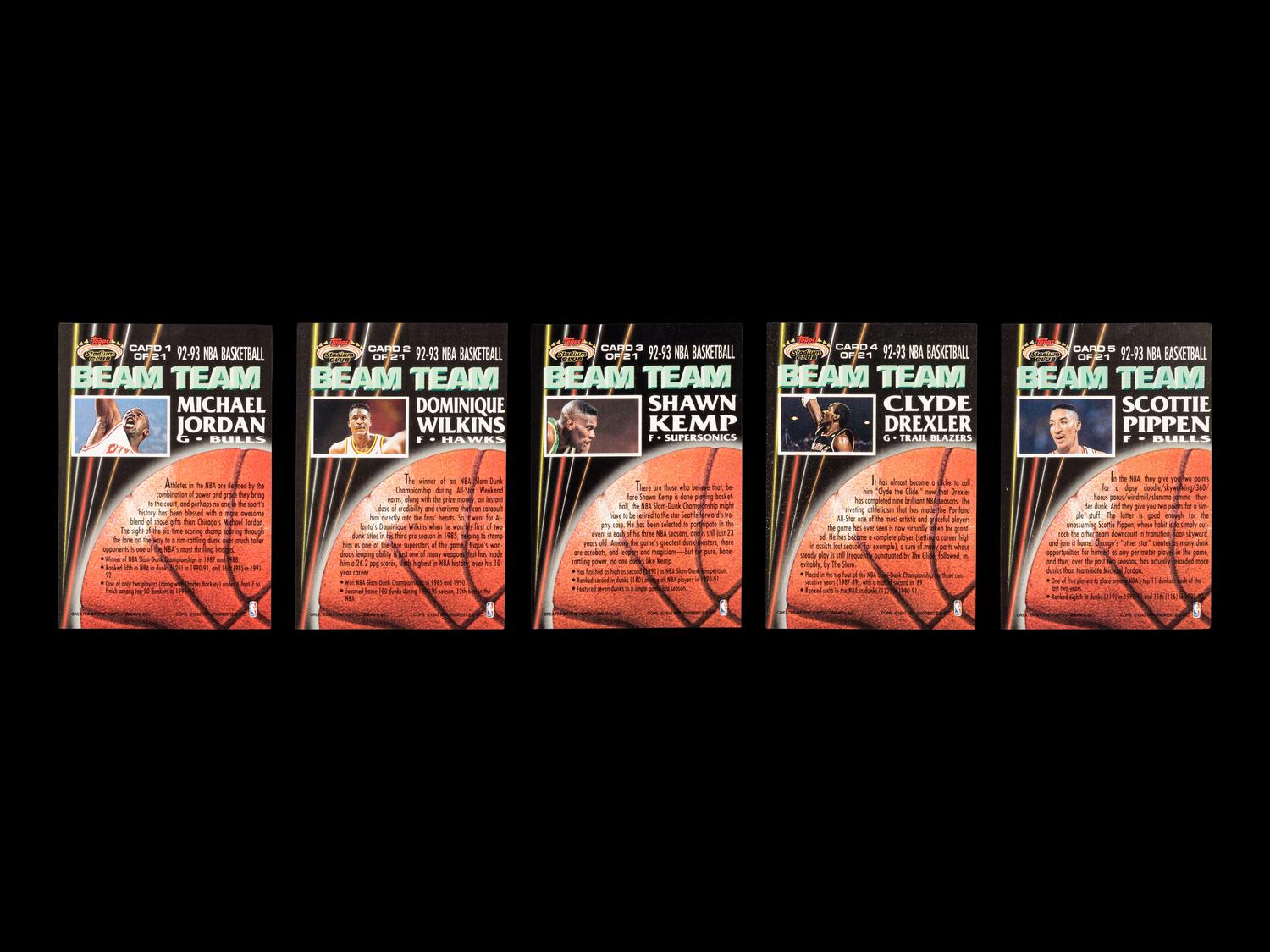 A Complete Set of 21 1992-93 Topps Beam Team Basketball Cards (Shaquille O'Neal Rookie),