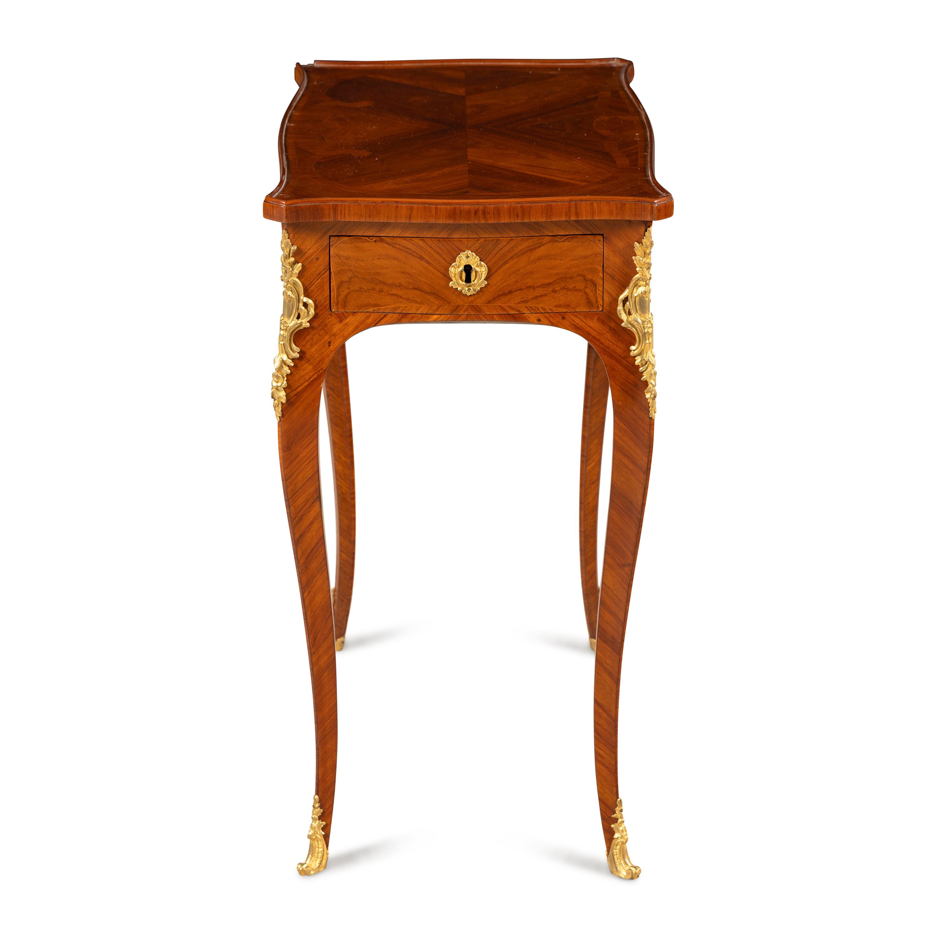 A Louis XV Gilt Bronze Mounted Tulipwood Table à Écrire