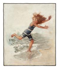 Running from Waves ( Saturday Evening Post Cover ) , 1921