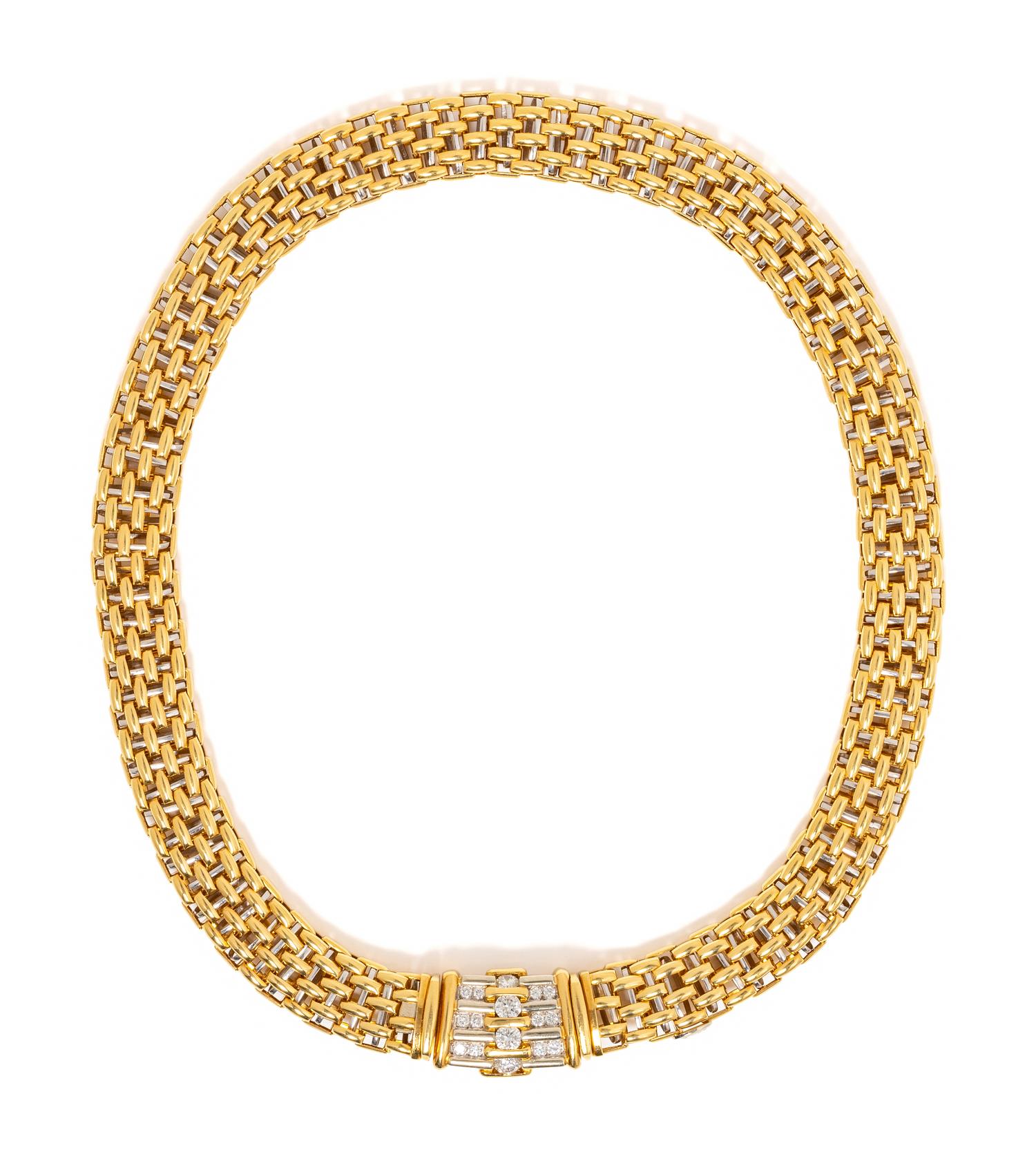 FOPE, BICOLOR GOLD AND DIAMOND CONVERTIBLE NECKLACE