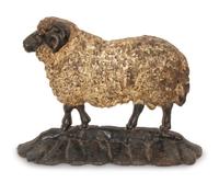 A Painted Cast Iron Sheep Doorstop