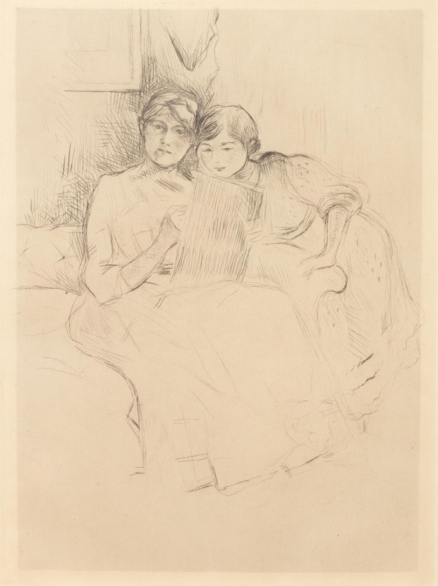 La Leçon de dessin (Berthe Morisot, dessinant avec sa fille) (The Drawing Lesson [Berthe Morisot Drawing with Her Daughter])