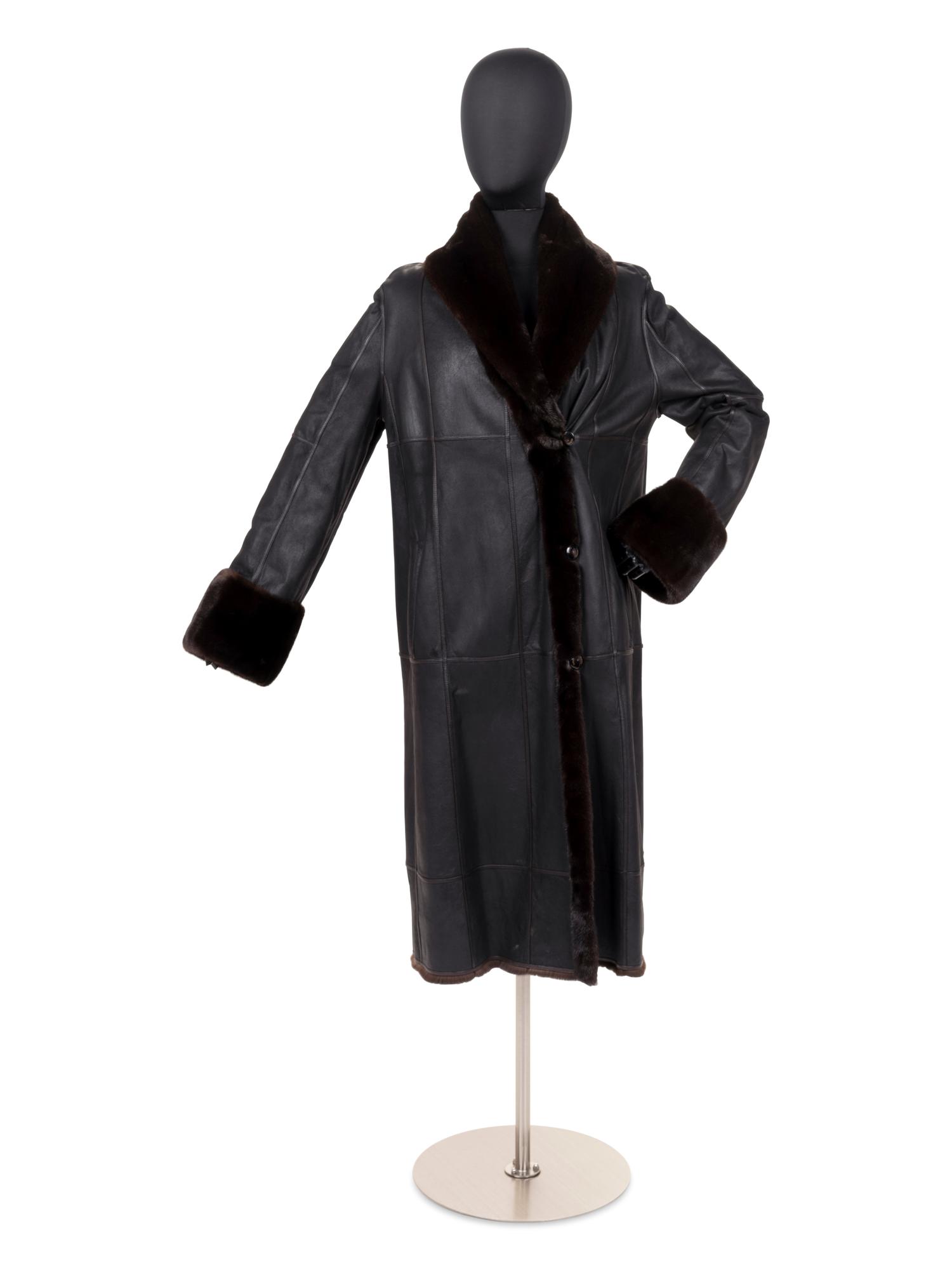J. Mendel Mink-Lined Reversible Leather Coat, 2000-10s