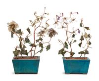 A Pair of Chinese Hardstone Plants