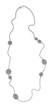 A Sterling Silver and Diamond 'Cable Coil' Station Longchain Necklace, David Yurman, 38.60 dwts.