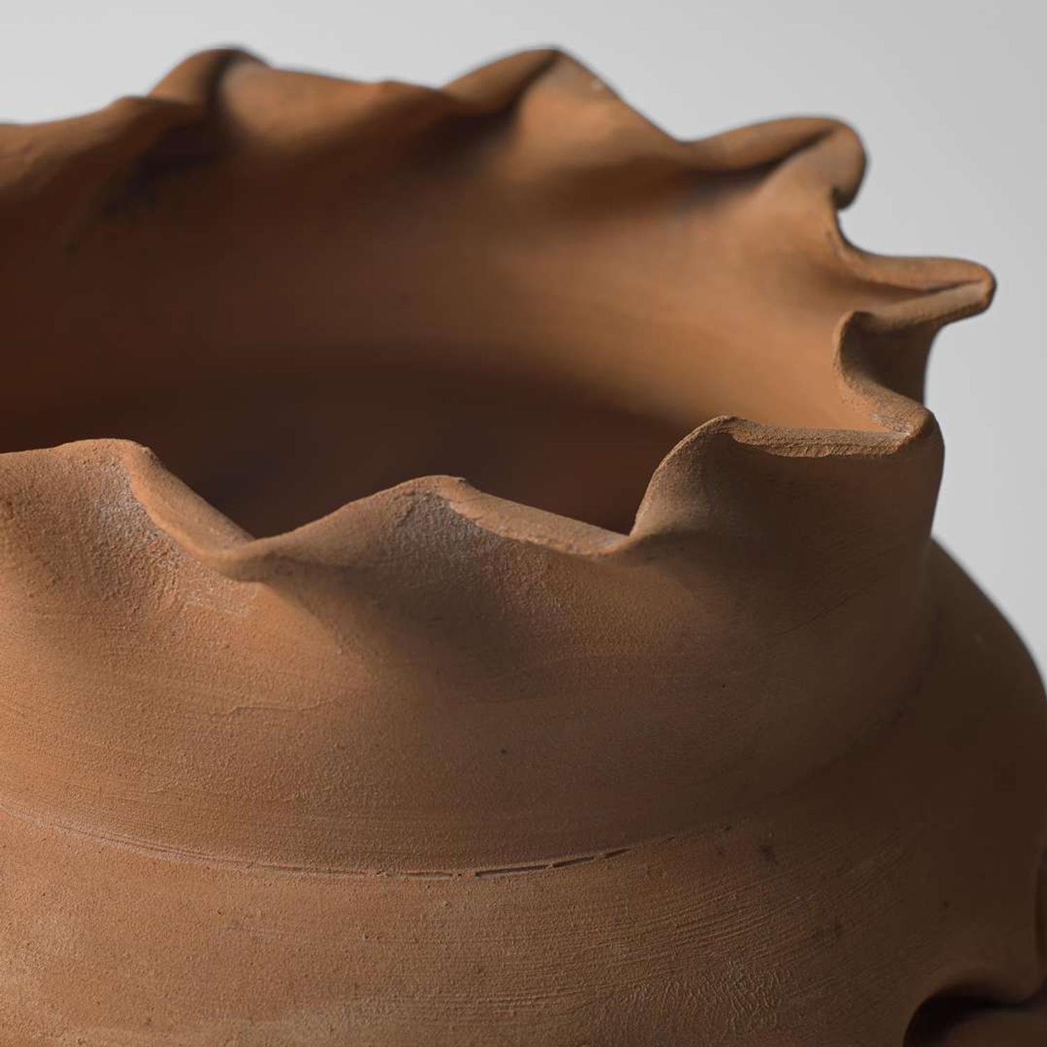 George Ohr (American, 1857-1918) Fine Bisque Vessel with In-Body Twist and Ruffled Rim, Biloxi, Mississippi, USA, 1905