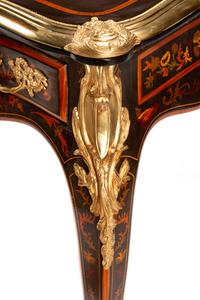 A Louis XV Style Gilt Bronze Mounted Marquetry Bureau Plat