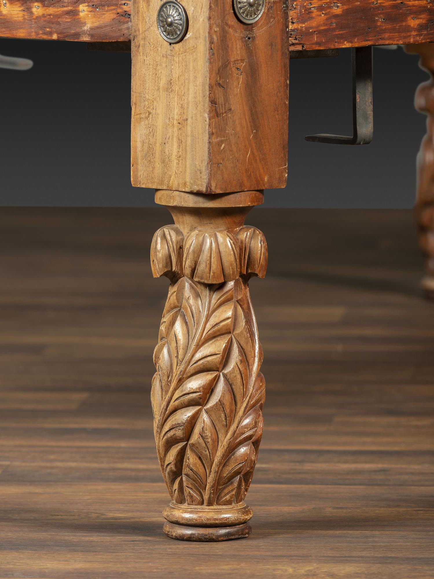 A Classical Carved Mahogany Four-Post Tester Bed