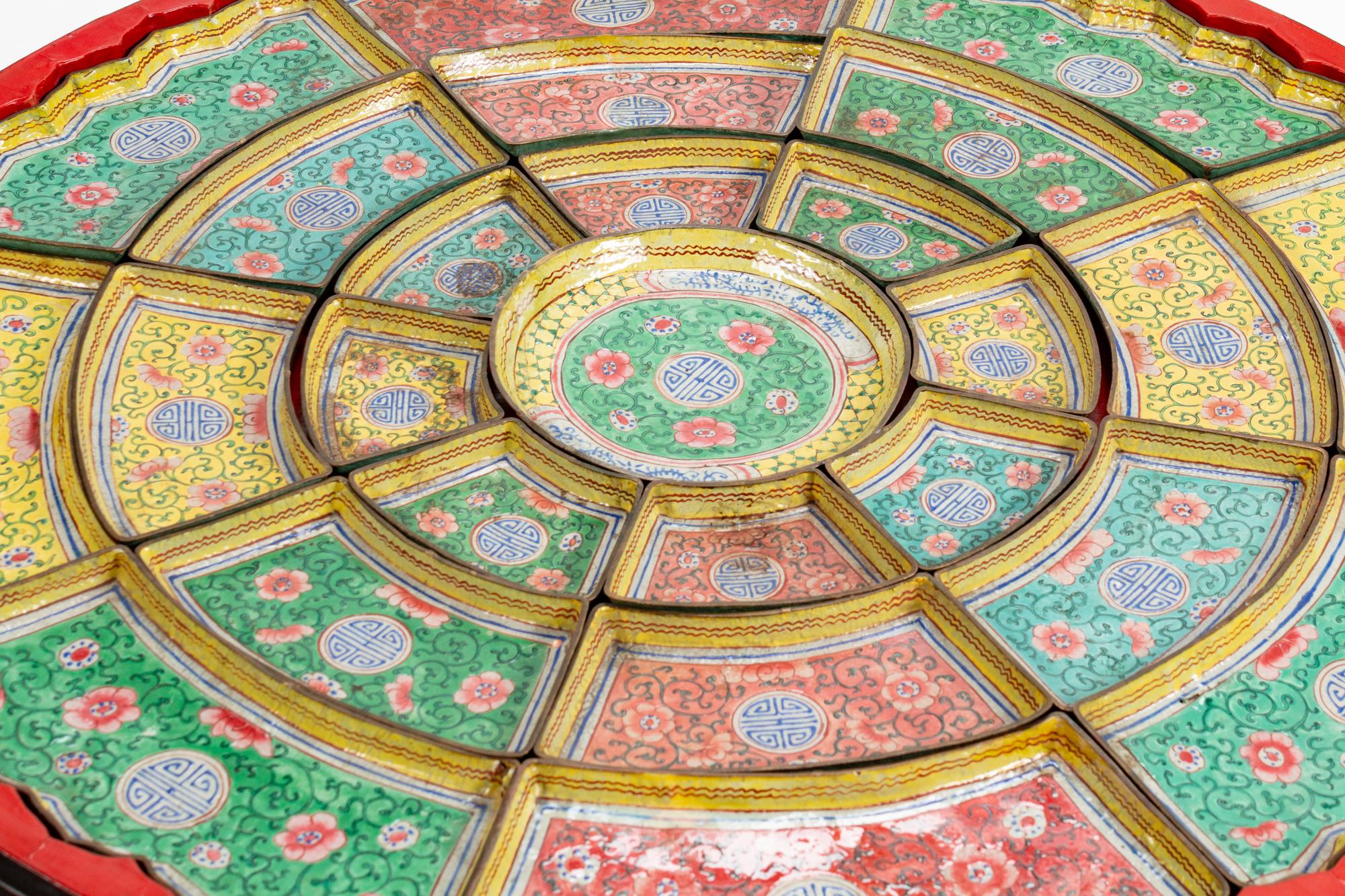 A Chinese Enamel Circular Condiment Set — 19TH CENTURY