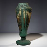 Cameo forest scene vase French, c. 1910