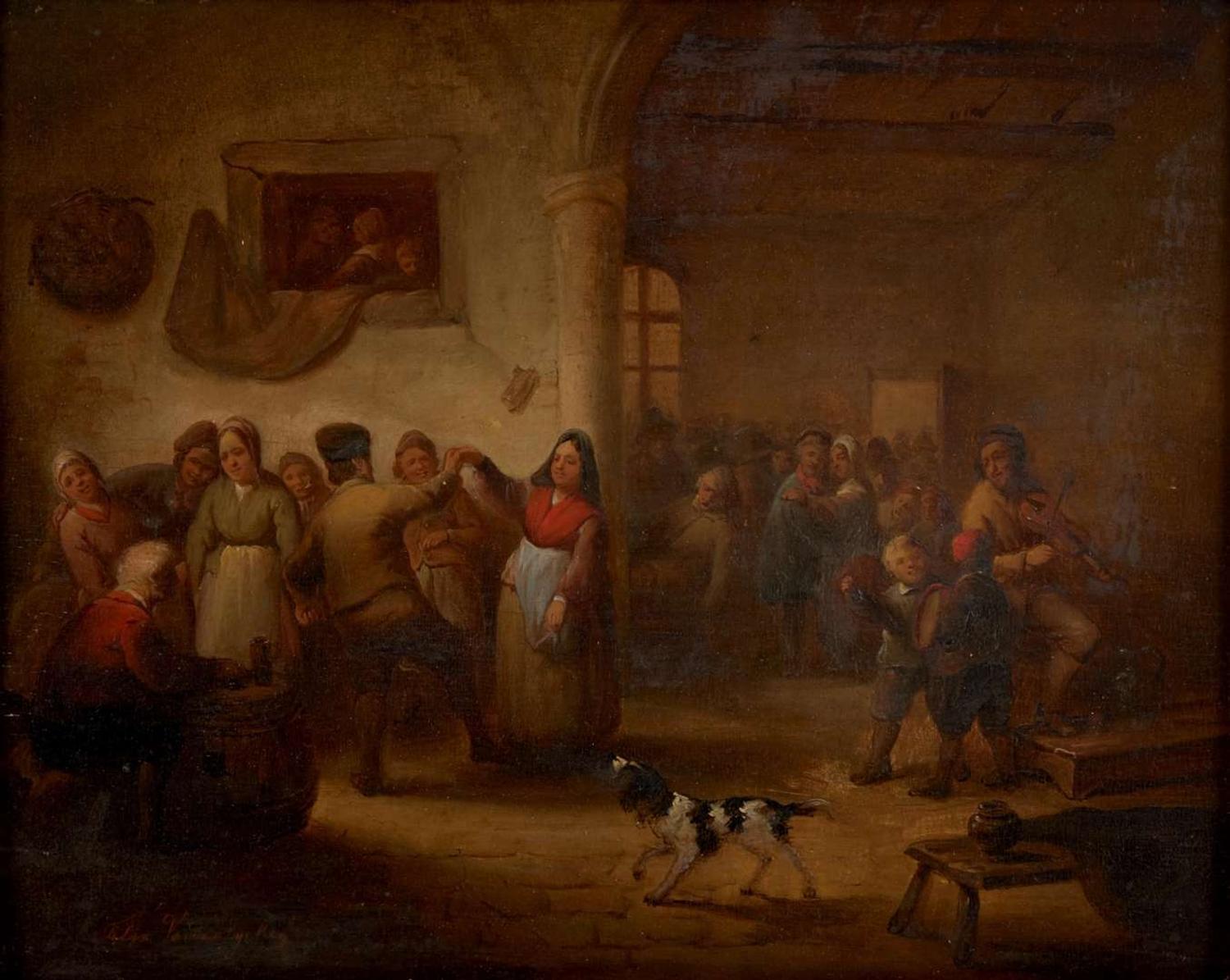 Félix van den Eycken (Belgian, 19th Century) - Peasants Merrymaking