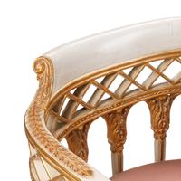 A Pair of Italian Neoclassical Style Painted and Parcel Gilt Armchairs