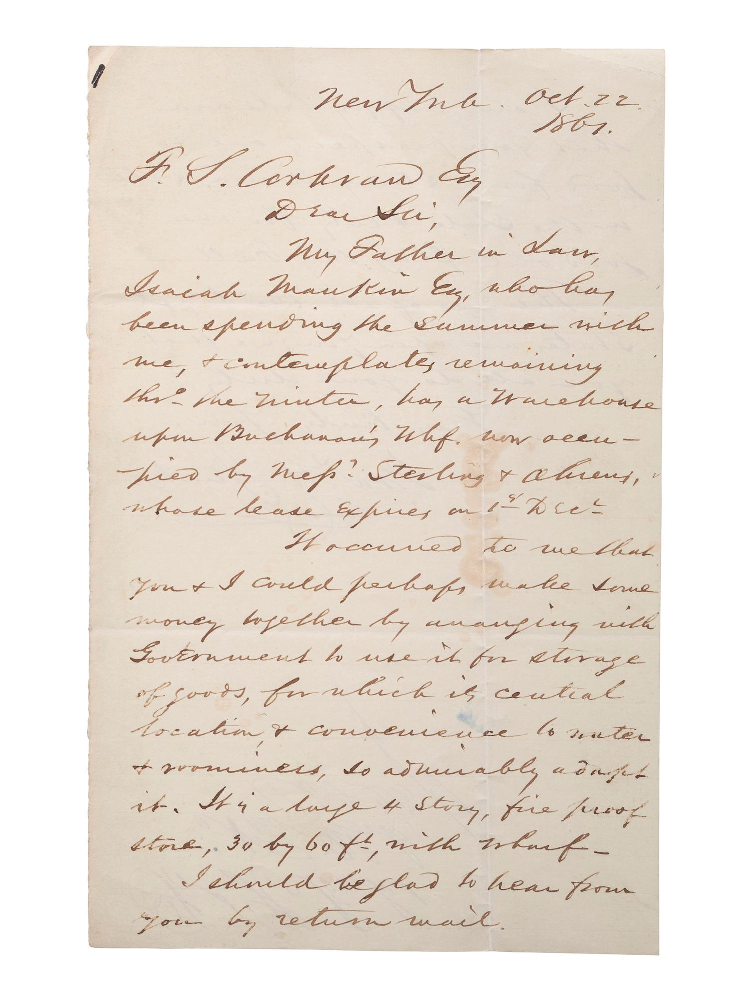 [SLAVERY & ABOLITION] -- [COCKRAN, Francis S. (1814-1886)]. Archive of letters to Maryland abolitionist and Underground Railroad supporter, comprising: