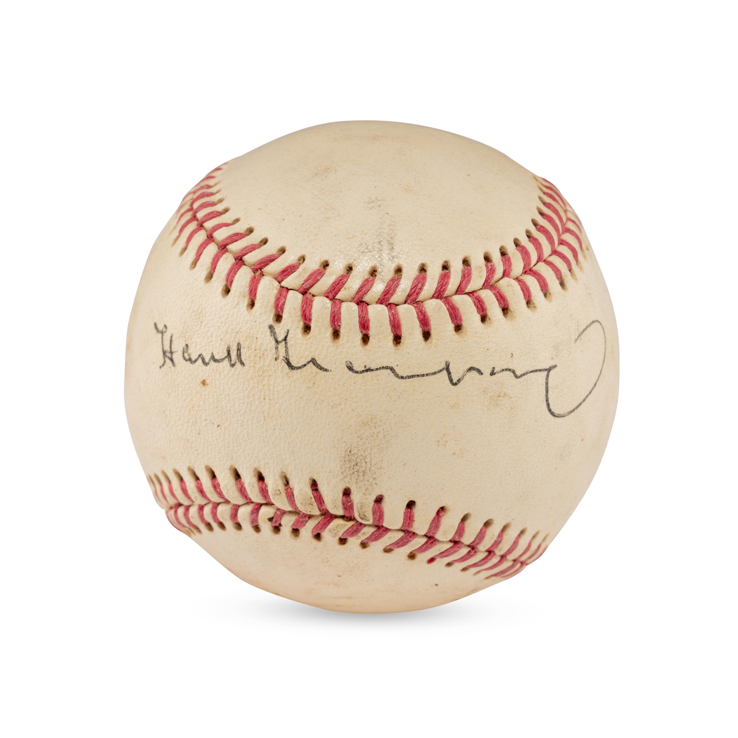 A Hank Greenberg Single Signed Autograph Baseball (Beckett Authentication Services Letter of Authenticity)