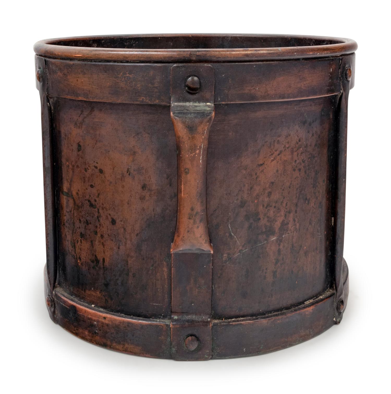 A Continental Bronze Drum-Form Jardinière