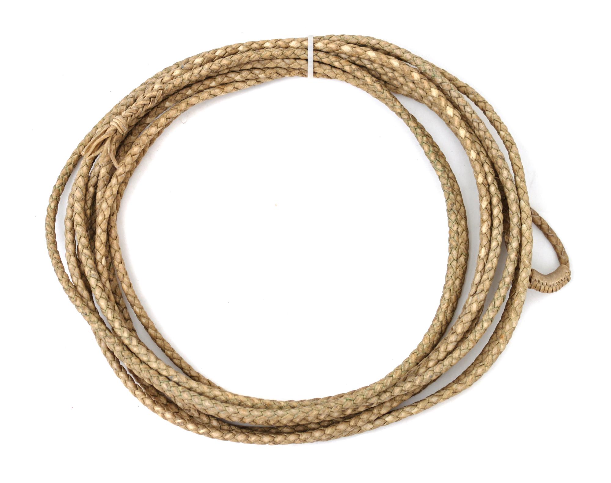 Two Hackamore Braided Bull Hide Ropes Length of lead 29 feet