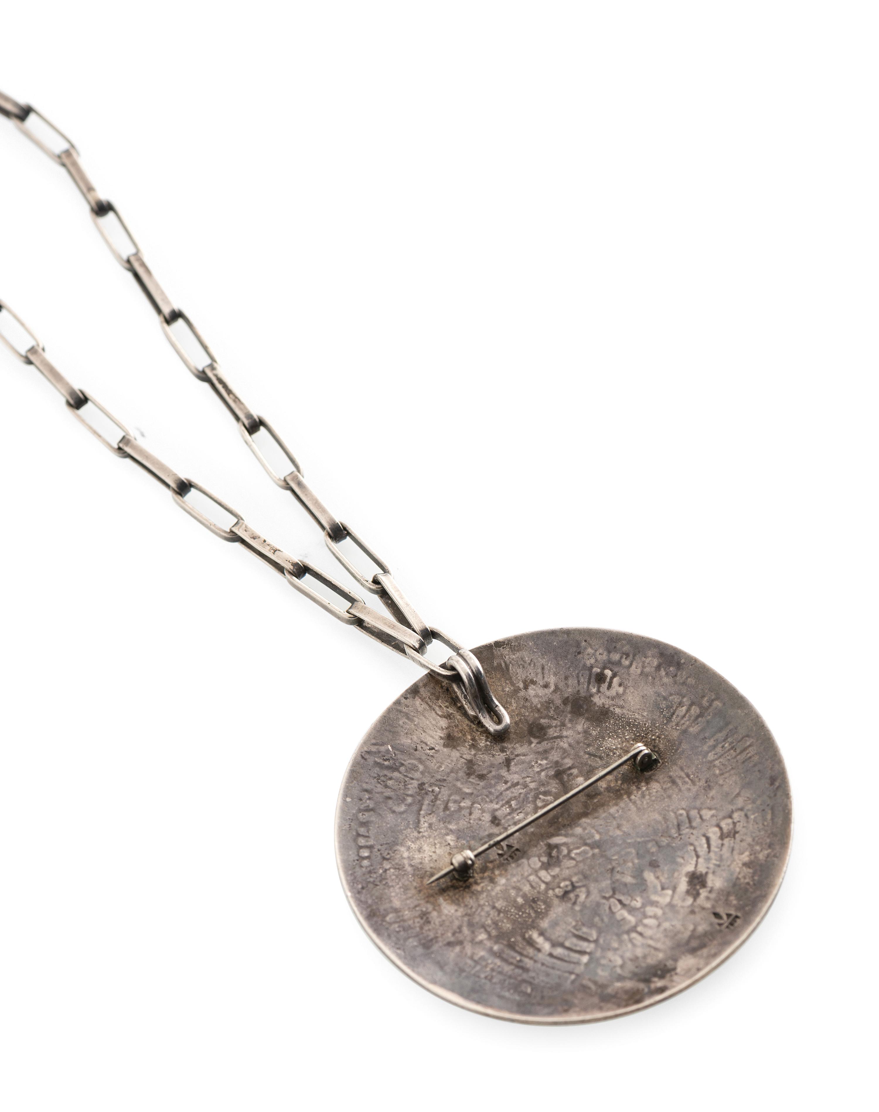 Silver Overlay Shalako Pendant, with Silver Chain