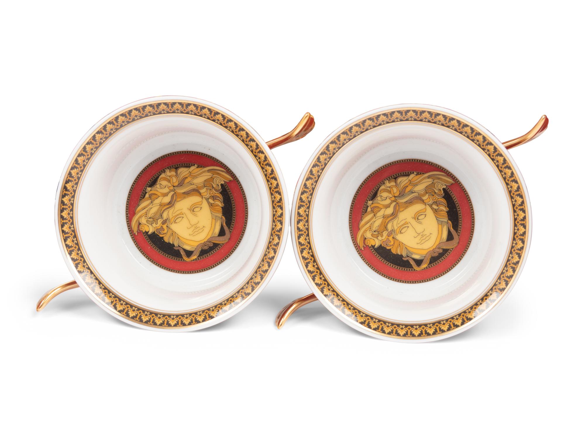 A Group of Versace Medusa Porcelain Table Articles