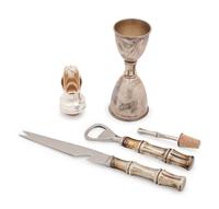 A Group of Four Tiffany & Co. Silver Bamboo Pattern Bar Articles