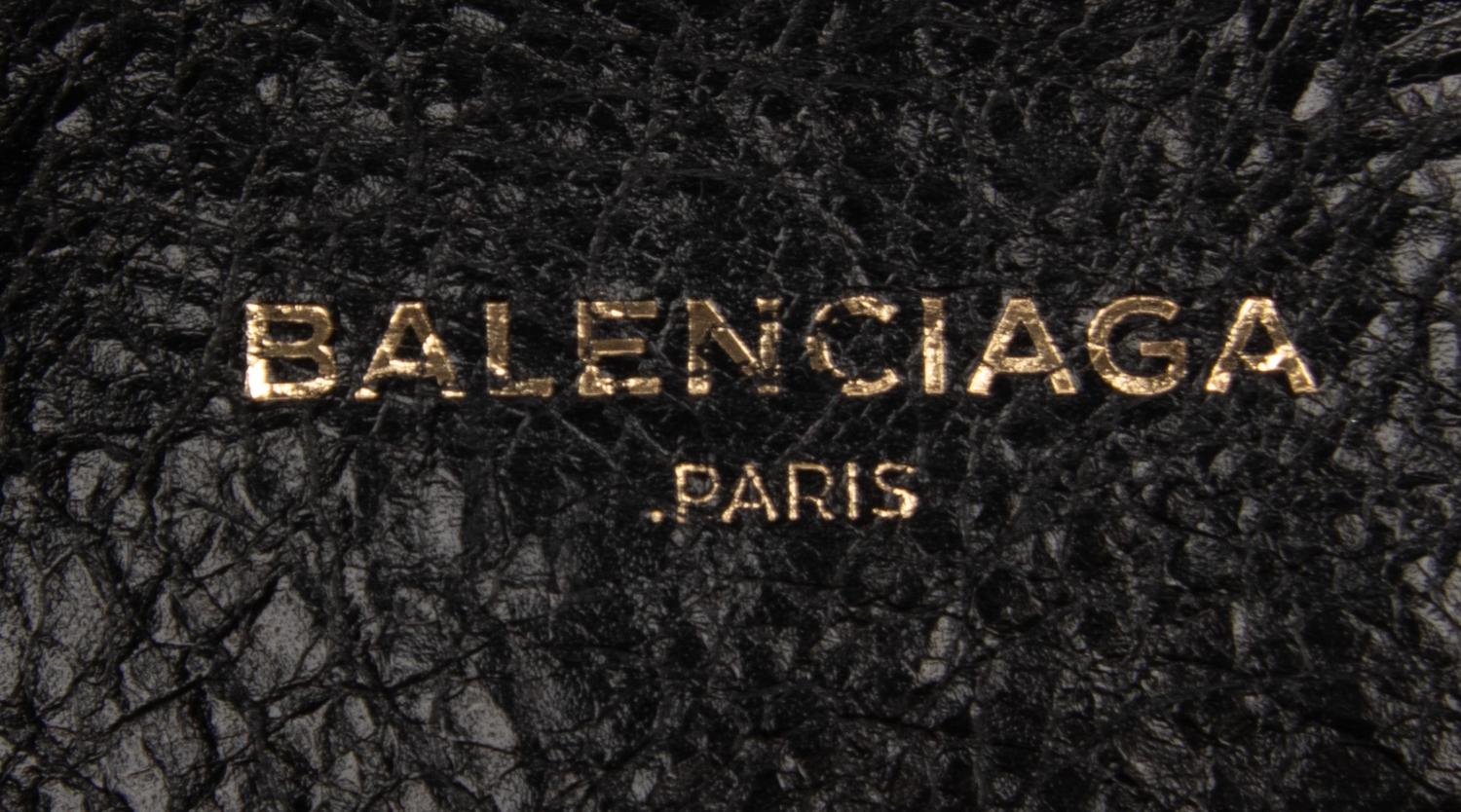 BALENCIAGA, AGED LEATHER CIRCLE BAG