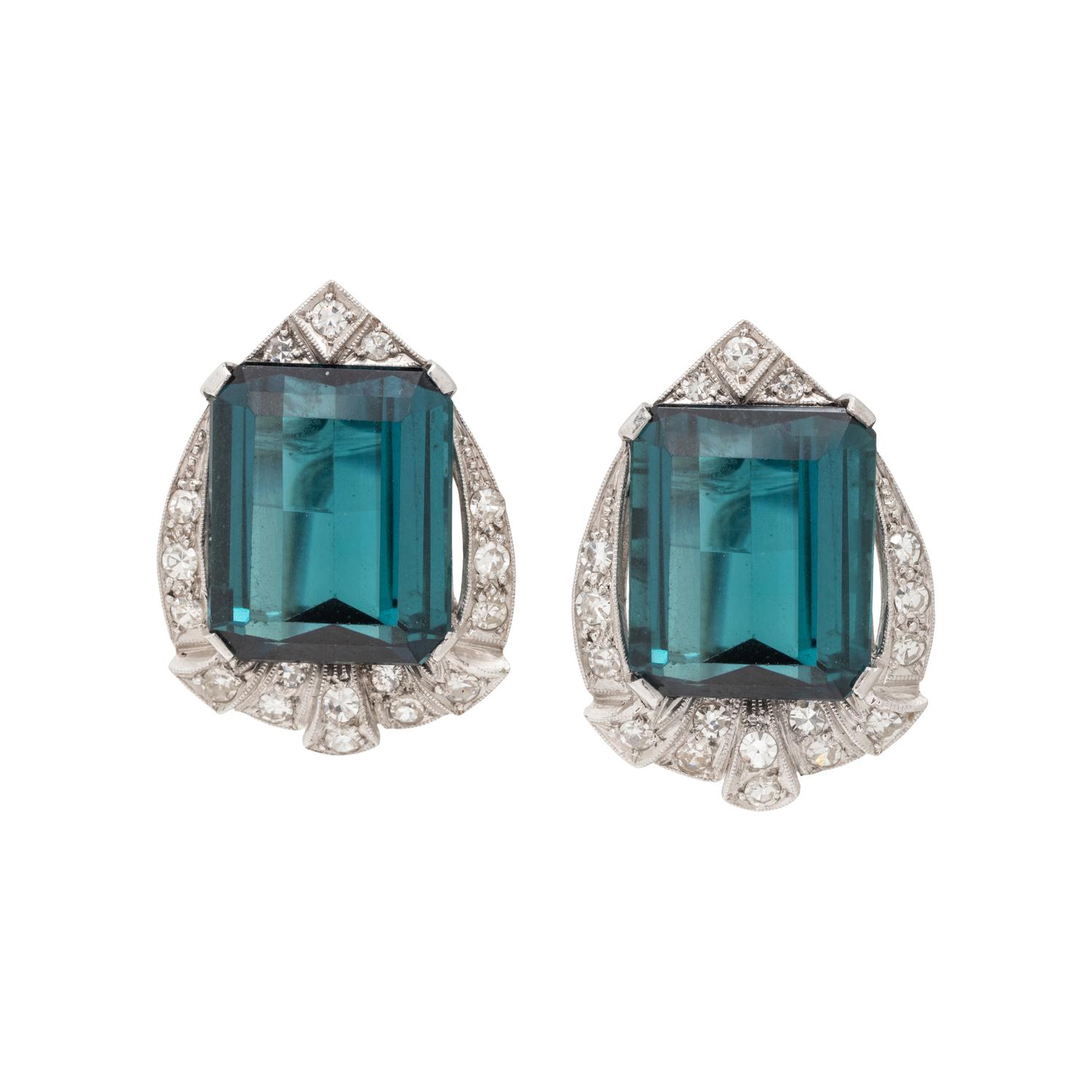 TOURMALINE AND DIAMOND EARRINGS