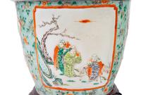A Pair of Chinese Export Famille Verte Porcelain Jardinieres — 19TH/20TH CENTURY