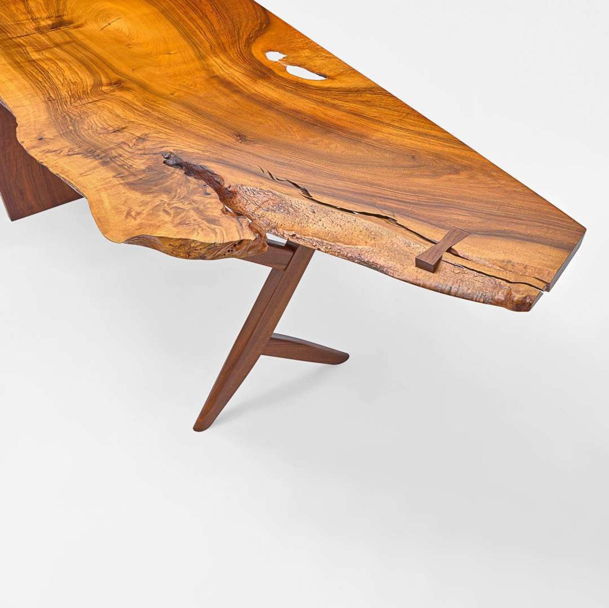 George Nakashima Exceptional English Walnut "Conoid" Desk, New Hope, Pennsylvania, 1972