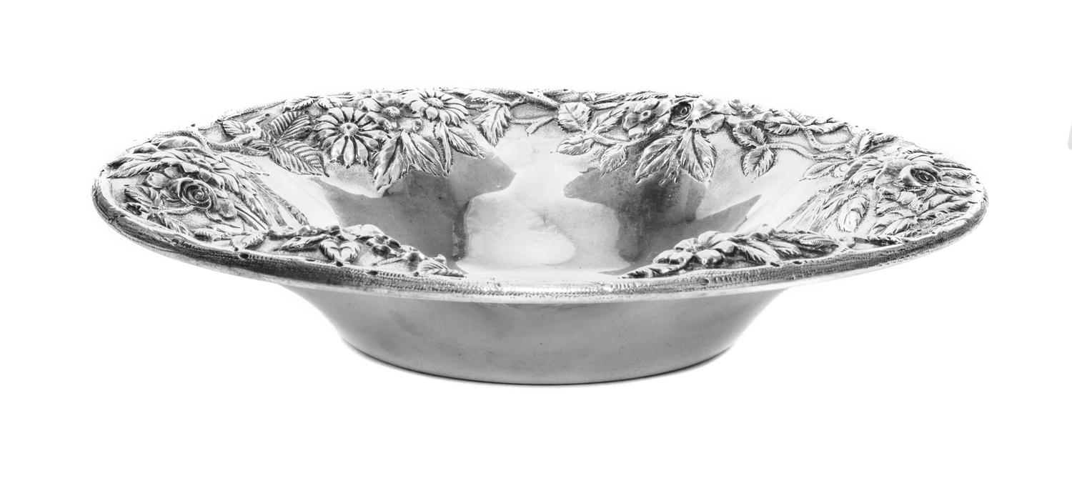 An American Silver Bowl, S. Kirk & Son, Baltimore, MD, Early 20th Century, circular, the undulating border chased with vines of flowers