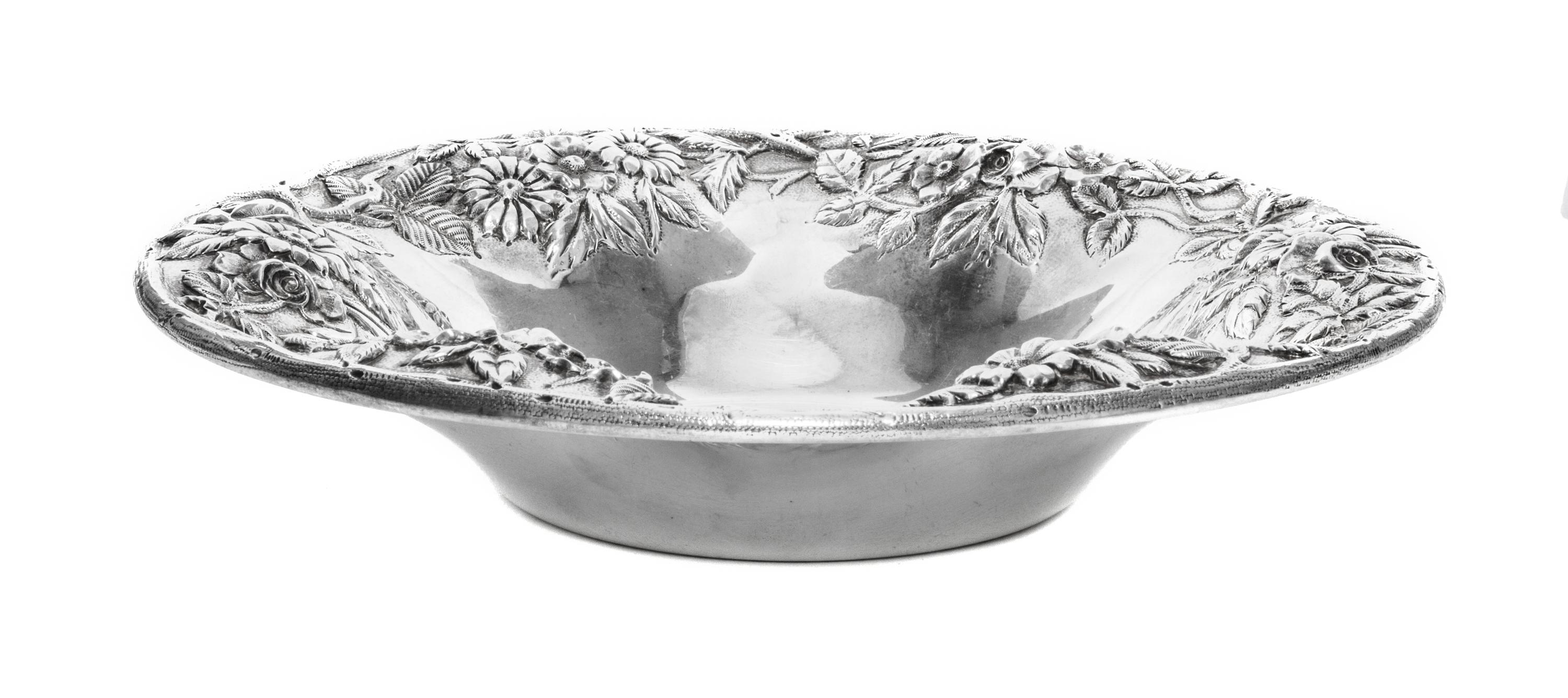 An American Silver Bowl, S. Kirk & Son, Baltimore, MD, Early 20th Century, circular, the undulating border chased with vines of flowers