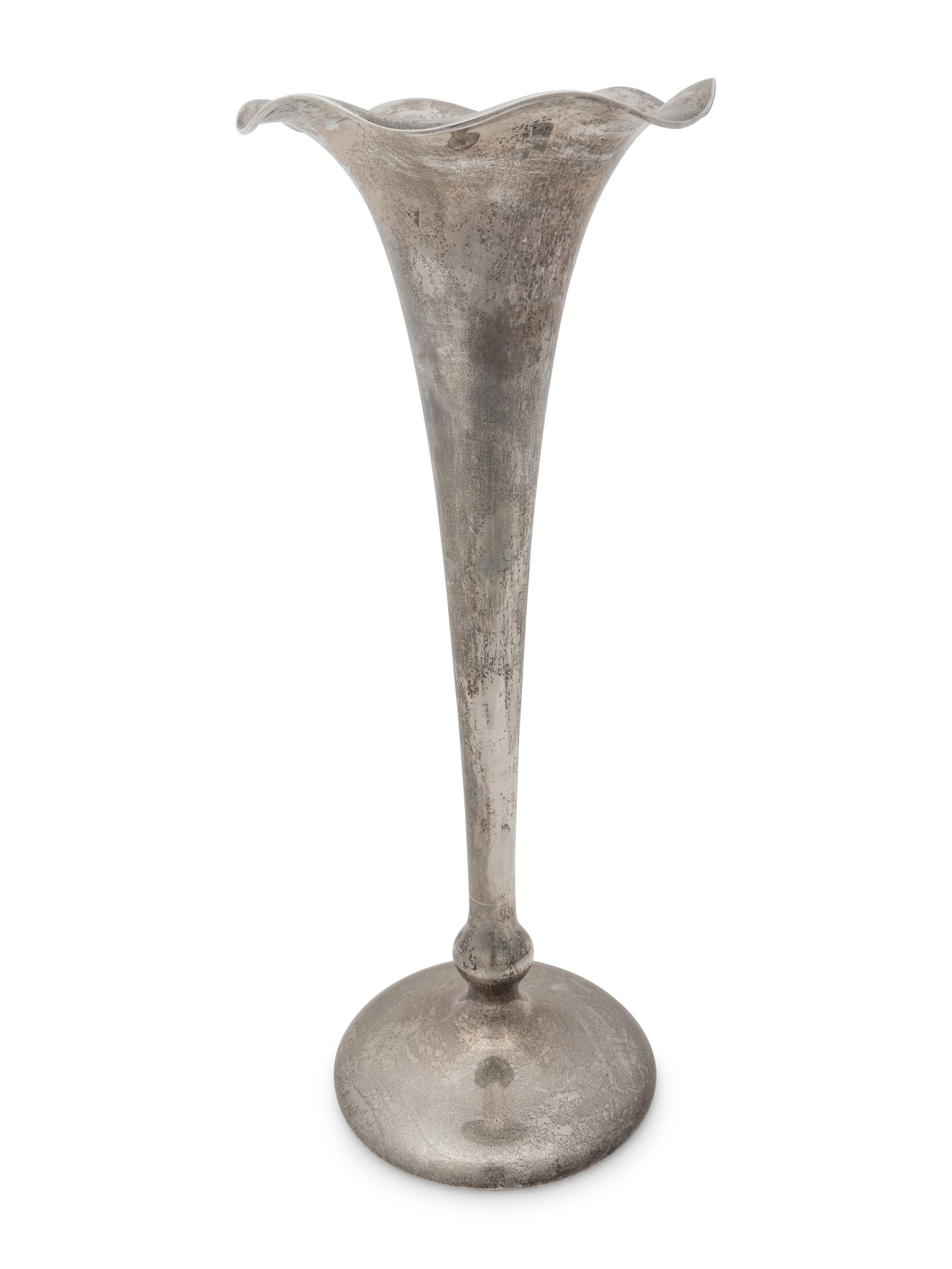 A Shreve & Co. Silver Trumpet Vase