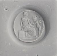 A Roman Plasma Ring Stone with the Gods Venus and Eros — Set in a gold stickpin