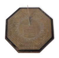 An English Engraved Brass Sundial Signed 'Thomas Callow'