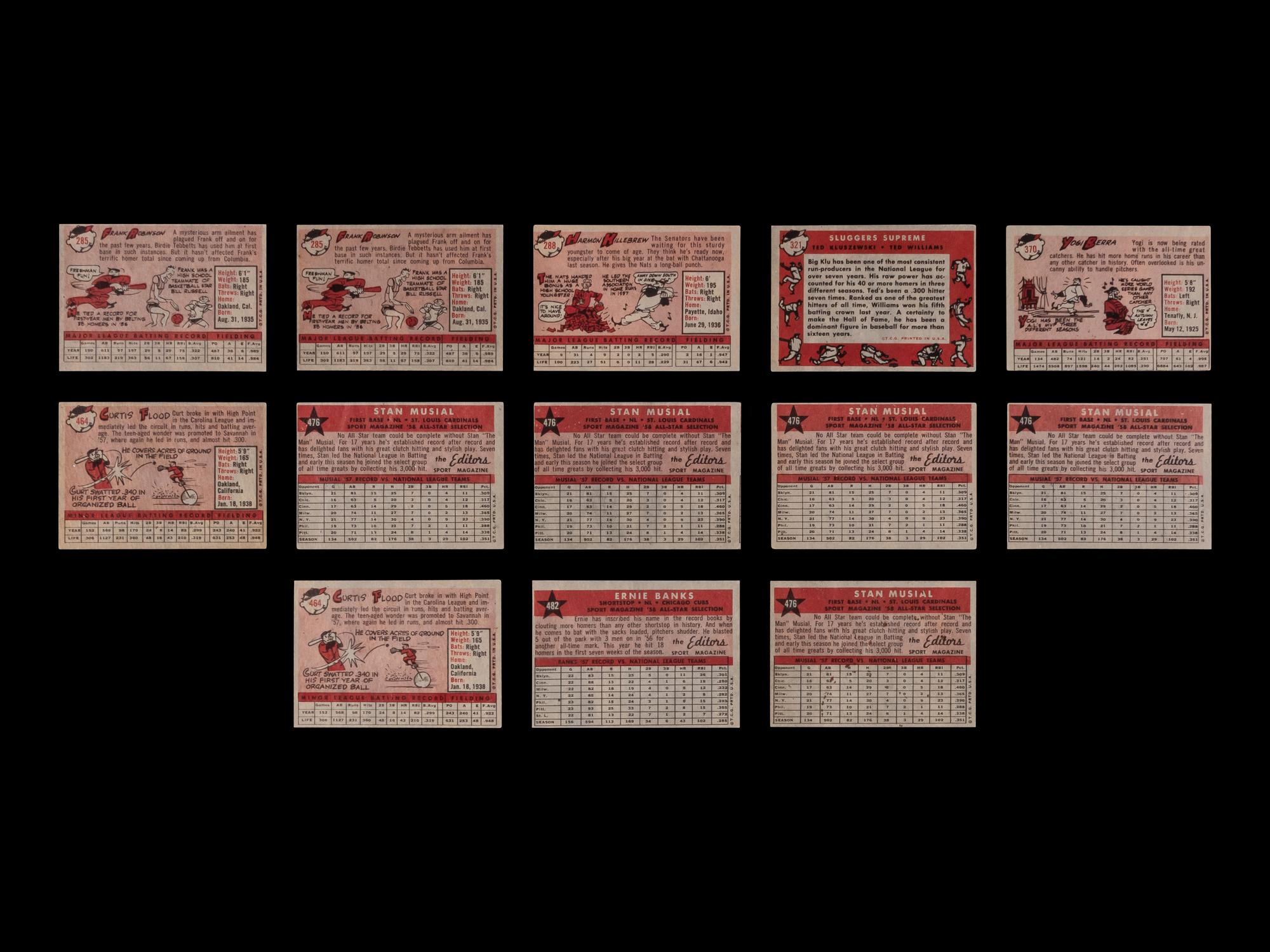 A Collection of 1958 Topps Baseball Cards Including Multiple Hall of Famers (95)