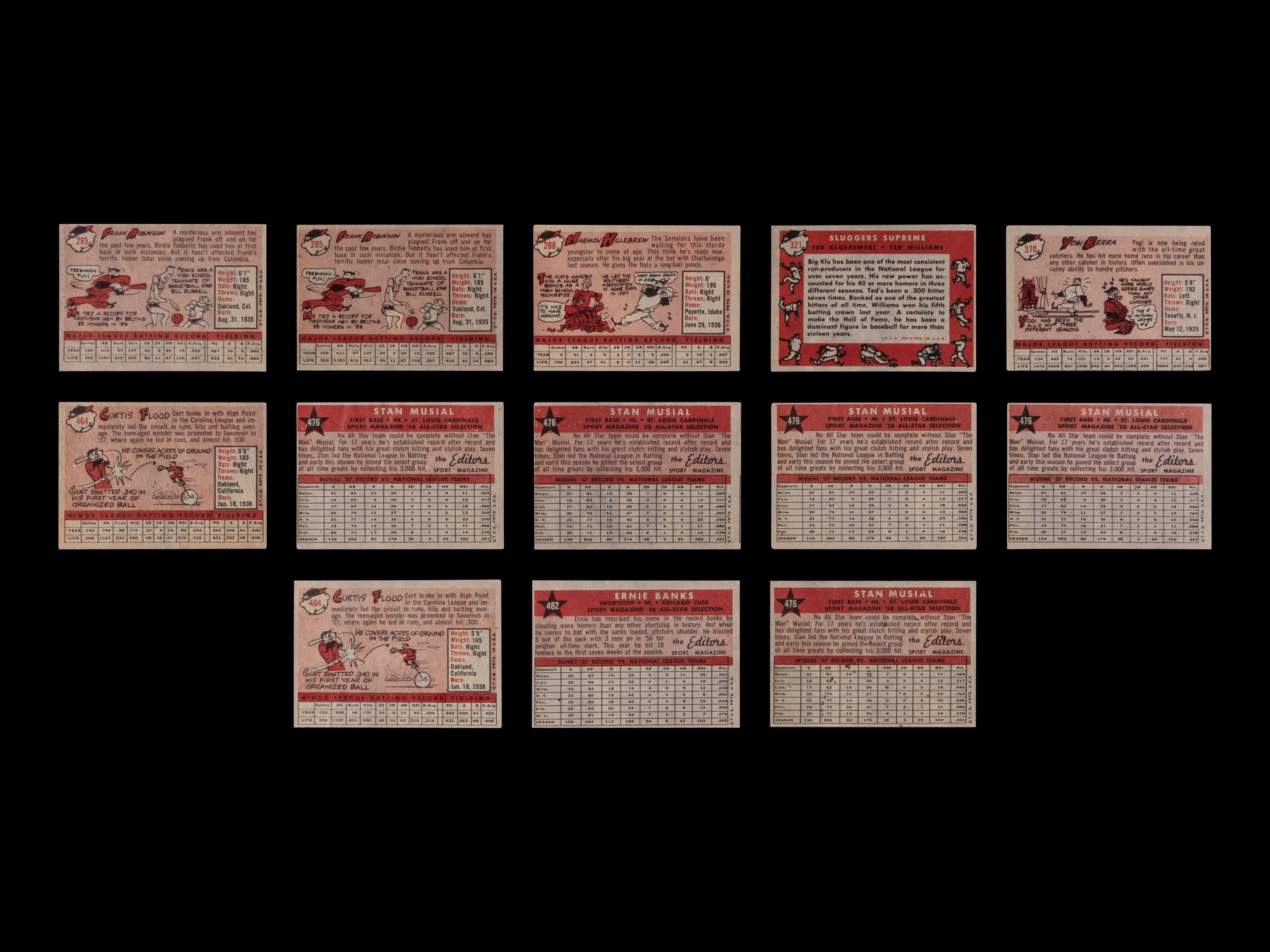 A Collection of 1958 Topps Baseball Cards Including Multiple Hall of Famers (95)