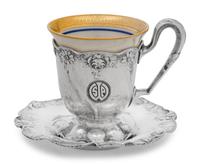 A Set of Twelve American Silver Martelé Coffee Cups and Saucers