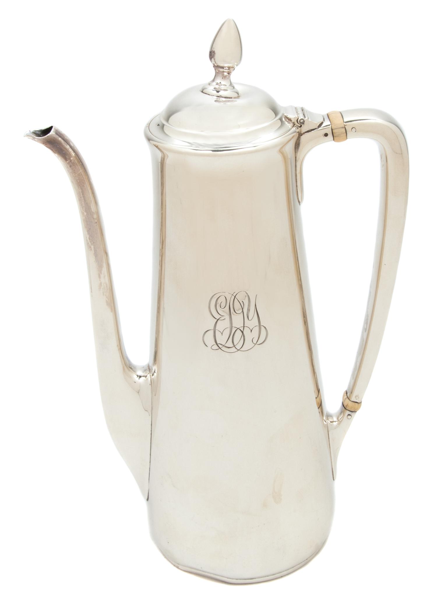 An American Silver Hot Chocolate Pot, Tiffany & Co., New York, NY, circa 1907-1938,