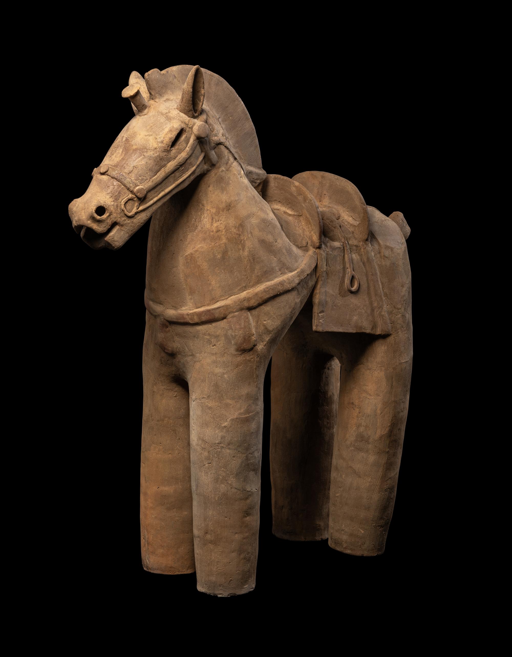 A Japanese Haniwa Model of a Horse, Kofun Period 日本古墳時代 埴輪大陶馬