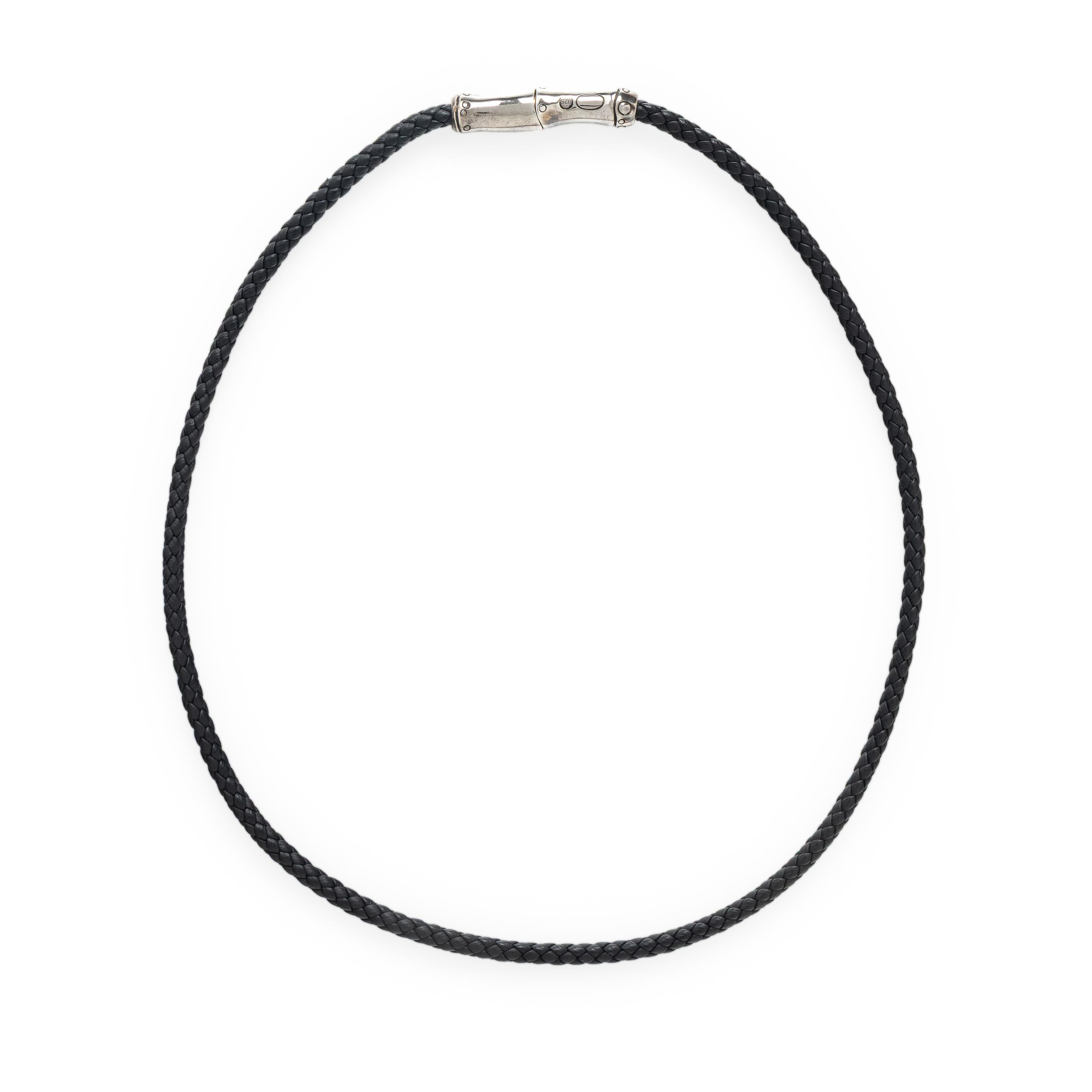 John Hardy, Leather and Sterling Silver Necklace