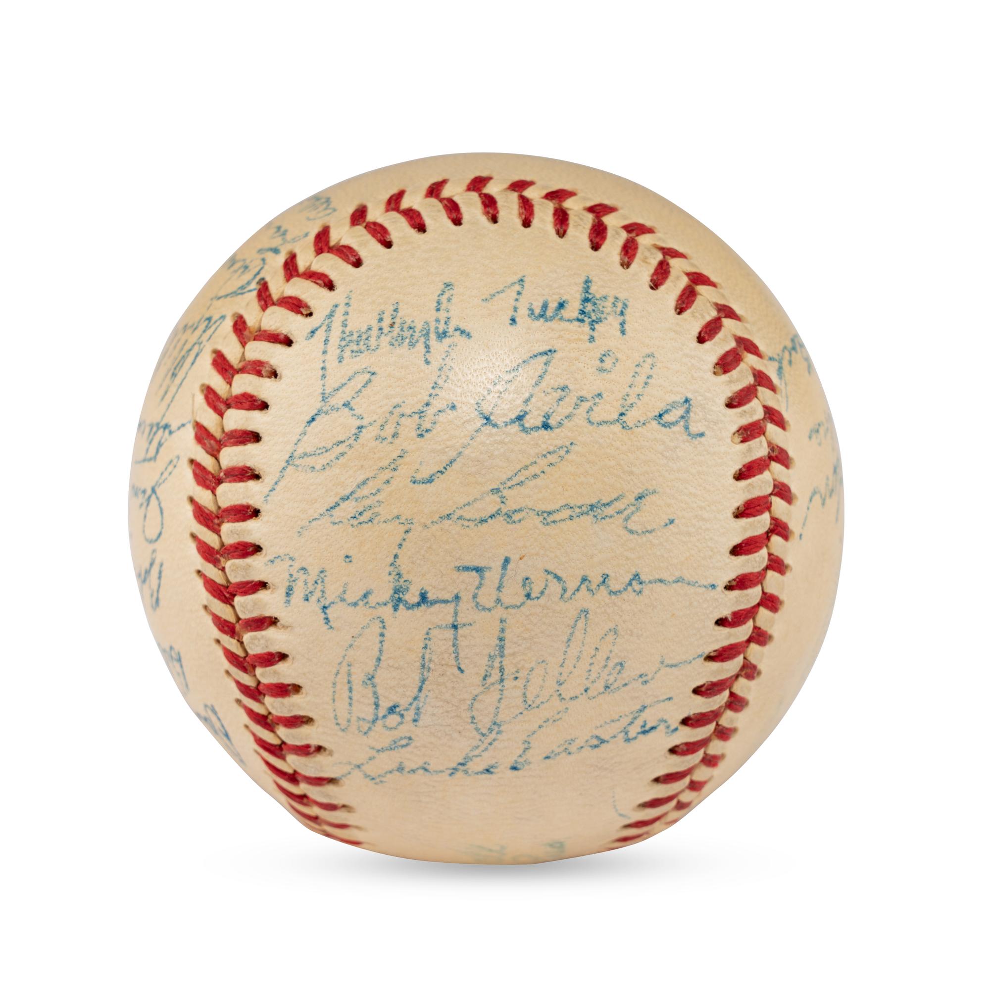 A 1950 Cleveland Indians Team Signed Autograph Baseball (JSA Letter of Authenticity),