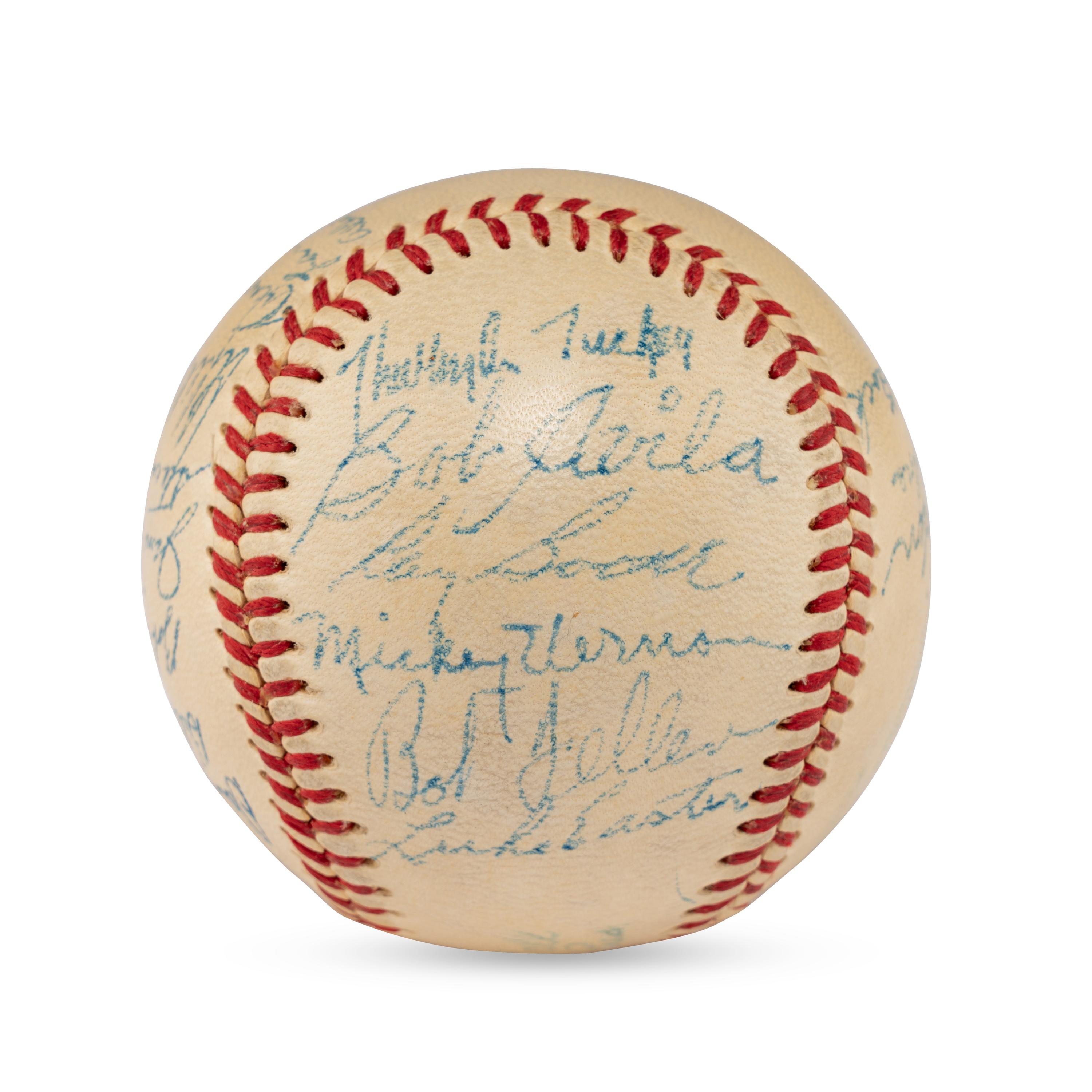 A 1950 Cleveland Indians Team Signed Autograph Baseball (JSA Letter of Authenticity),