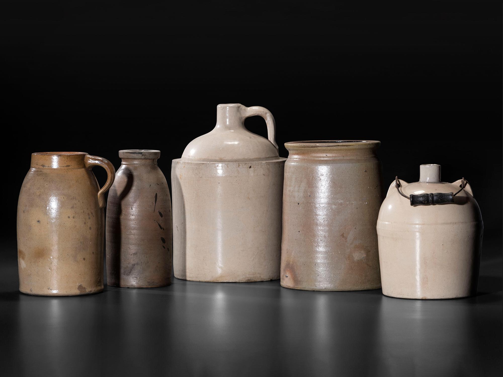 Sixteen Stoneware Vessels