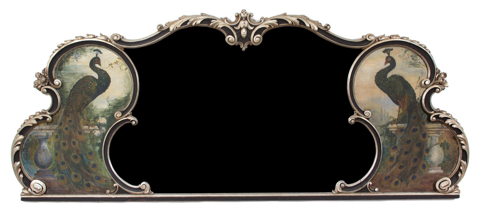An Art Nouveau Style Over Mantel Mirror 34 x 80 inches. — 20TH CENTURY