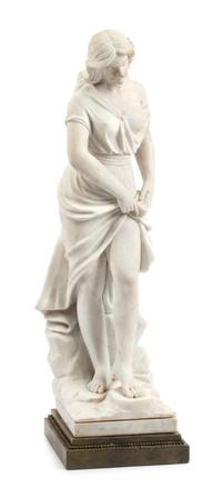 An Italian Marble Figure Height 34 inches.