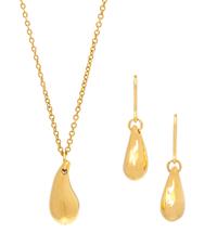 An 18 Karat Yellow Gold Teardrop Demi Parure, Elsa Peretti for Tiffany & Co, 7.40 dwts.