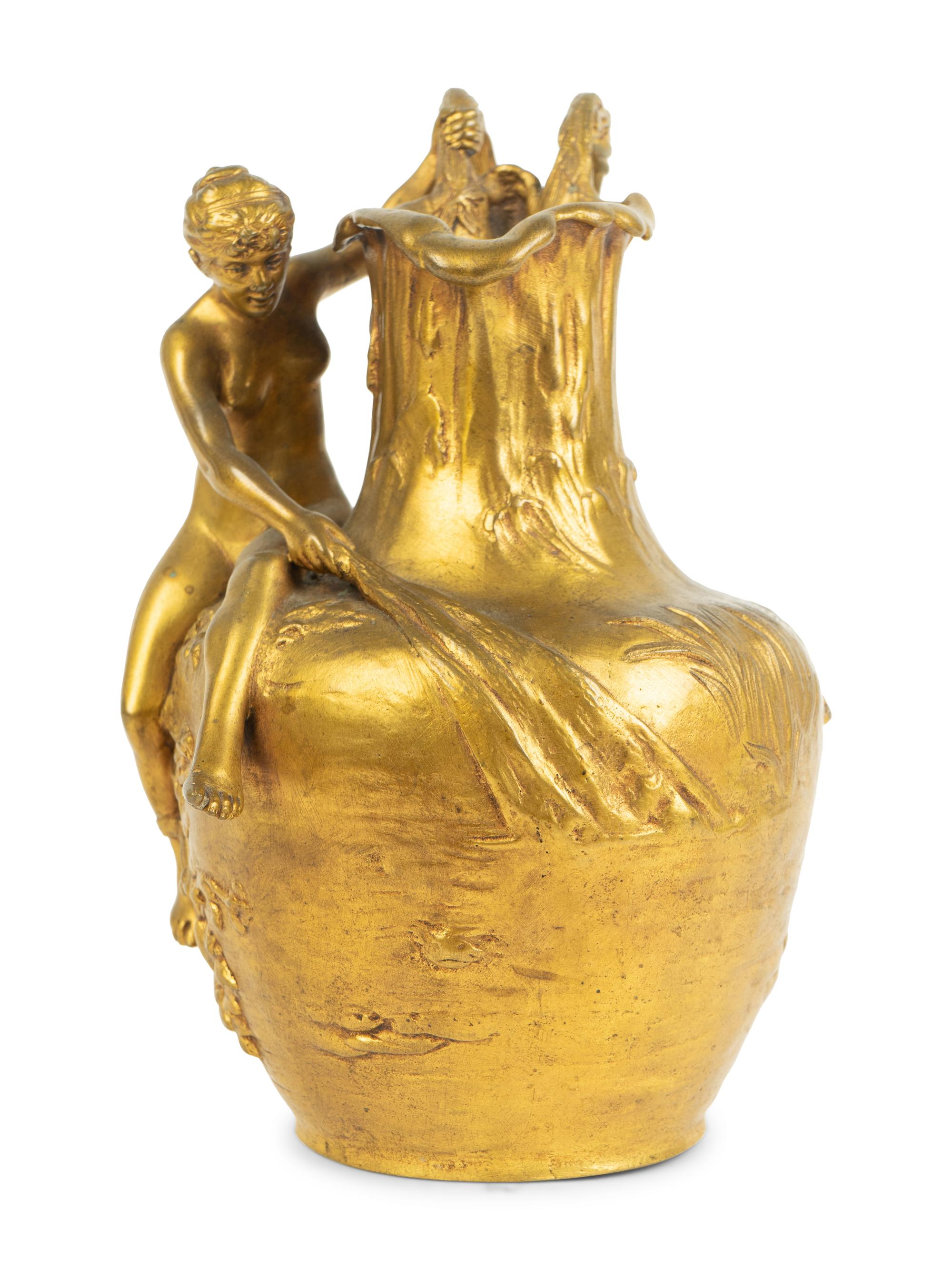 A French Gilt Bronze Pitcher by Alexandre Vibert — 19TH CENTURY
