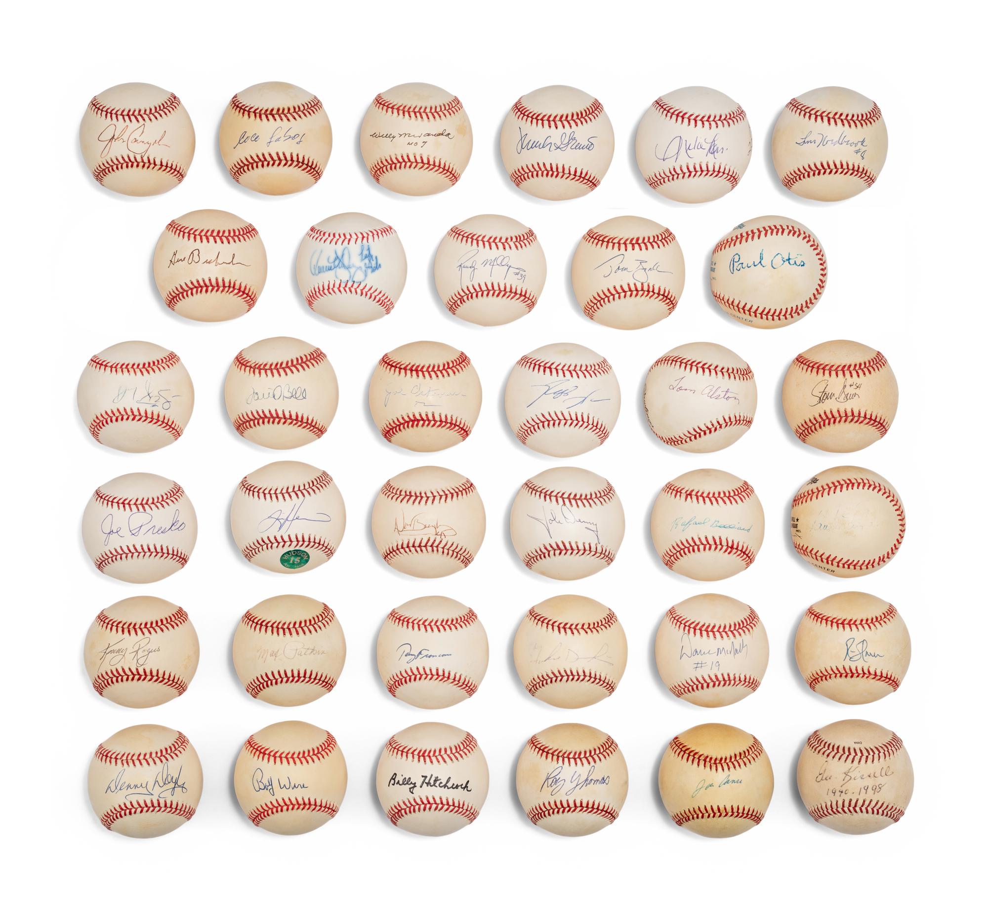 Bases Loaded Signed Autograph Baseball Group No. 37