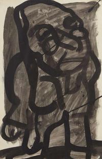 Georges Rouault (French, 1871-1958) - Perroquet (Projet Pour un Bestiaire); With Homme Debout verso (A Double-Sided Work)