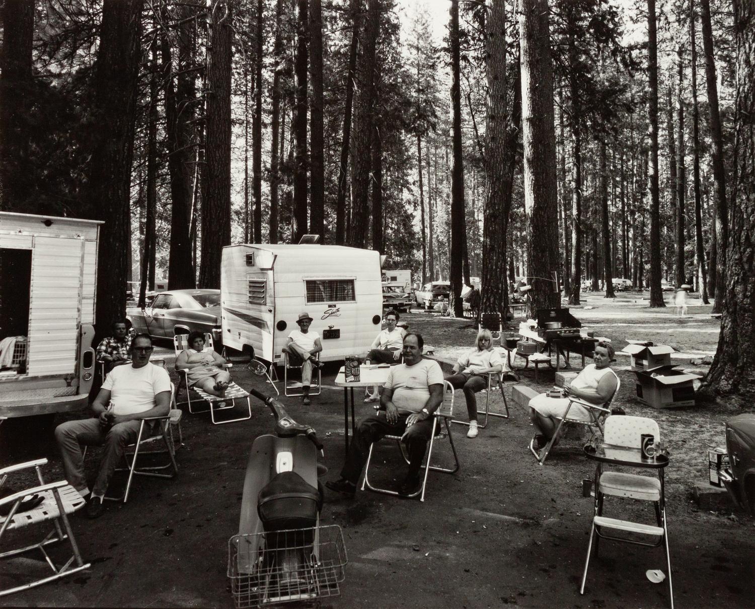 A group of four photographs ( Sicily , 1961; The Cafeteria , 1973; The Trip West, Camp Ground , 1966; Women Playing Bocce, Brighton , 1960)